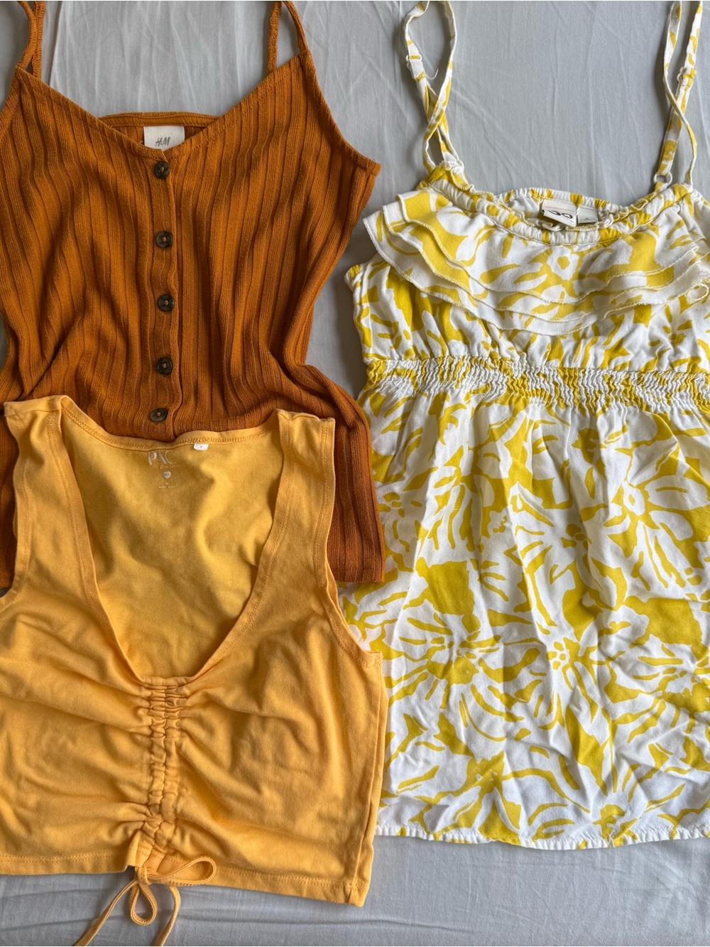 Bundle - Yellow & Mustard Tank Tops cute y2k look! PacSun, H&M, SO